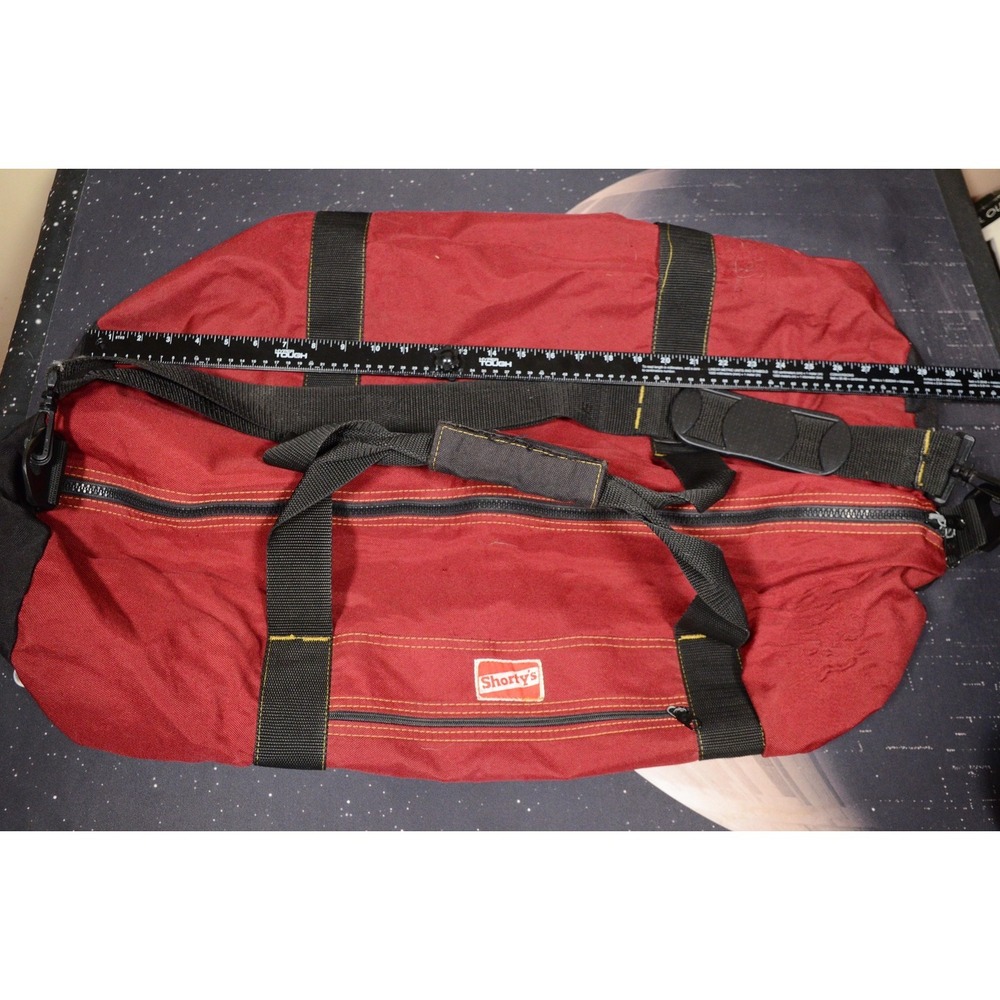 Shorty's‎ Red 30" Canvas Duffle Bag Soft Case Adjustable Straps Mens Gym Travel